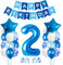 Luftballon 2. Geburtstag Blau, Geburtstagsdeko 2 Jahre Junge, Folienballon 2. Geburtstag, Ballon deko 2. Geburtstag, Zahlenballon 2 Junge, Birthday Decorations Party Deko