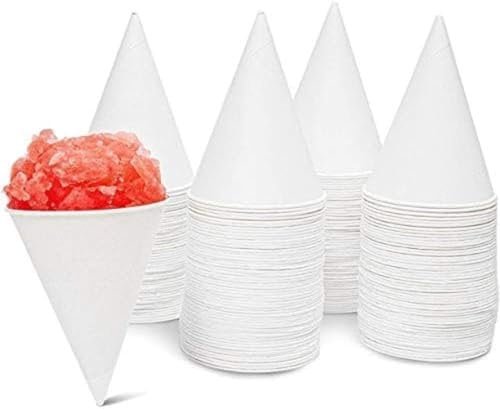 HOT BARGAINS 200 Count (Pack of 1) 100ml Biodegradable & Recyclable White Cone Cups - 200 Individual Cones Per Bag - Ideal for Water Cooler or Other Cold Drinks