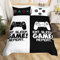 Modern Spiele Thema Bettbezug Set für Jungen Kinder Gamepad Videospiel Bettwäsche Weiß Schwarz Männer Frauen Paare Doker Bettwäsche Set 135x200cm Einfach Sanft Atmungsaktiv Mikrofaser 2Stücke