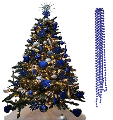3m Bead Garland Luxury Christmas Tree & Room Decoration 8mm Bead 3m Chain (Royal Blue)