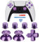 Avericht ABXY-Tasten, Dpad, Thumbsticks für PS5-Controller, Metall-Aluminium-Aktionstasten & Dpad & Analog-Stick, Ersatz-Kit für PS5-Controller (Metall, Violett)