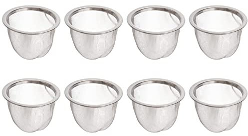 Angoily 8 Unids de Acero Inoxidable Colador de Té de Metal Té Malla Infusionador de Té Filtro de Té Tamiz de Café Tamiz de Té de Tetera Insertar Colador para El Hogar Office Cafe Story