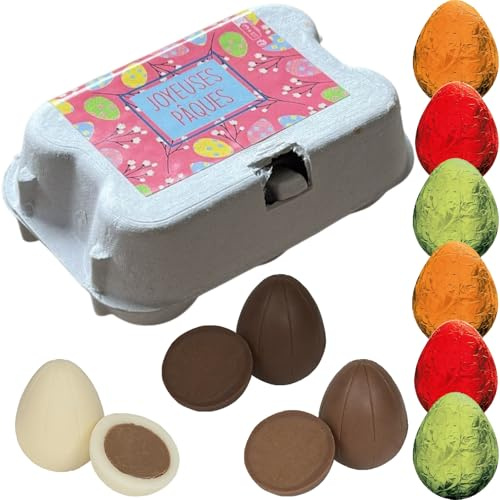 Chocolat de Pâques Mini Boîte de 6 Petits Oeufs Fabriqué en France