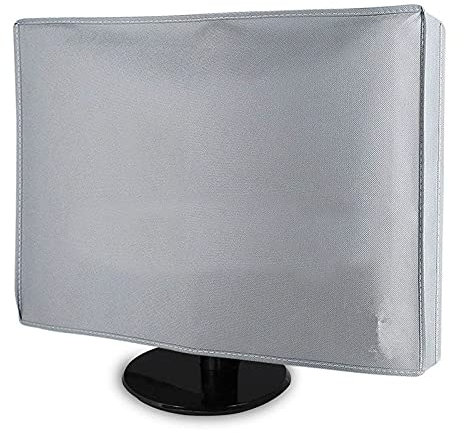 CSSHNL TV Cover 21 24 28 34 Home PC Desktop Computer Monitor Dust Cover Fabric Craft Screen Protector Case Grey TV Screen Protectors (Color : 21 inch)