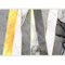 murando - Papier peint panoramique artistique 250x175 cm - Revêtement mural décoration salon - Design moderne - Marron blanc jaune - Chambre abstraction rayures rayures marbre or f-A-10041-a-b
