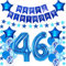 Hongyantech 46. Geburtstag Mann Dekoration Blau: Luftballons, Folienballon, Happy Birthday Banner, Stern Banner, Bänder (1 stück)