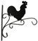 DOJA Barcelona | Hängende Pflanzenhalterung Hahn | 2 STK Aufhängehaken | 280 x 300 mm | Wandhaken für Pflanzen | Halterung für Blumenampel, Gartendekoration, Laternen, Vogelkäfige etc.