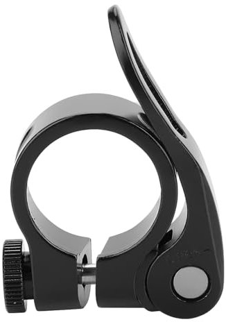 Bicycle Seatpost Clamp, Aluminum Alloy Bike Seat Post Clamp 25.4mm Seat Tube Clip Quick Release Bike Release Saddle Clip Bike Seat Clamp for Mountain Bike Road Bike Folding Bike (Black)