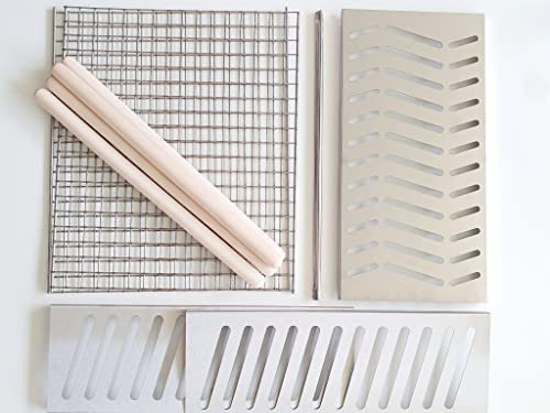 Zubehör zum Räucherofen Franco Premium Räuchern Räucherei Smoker aus Edelstahl Set von Accessoire (Franco Premium MEDIUM)