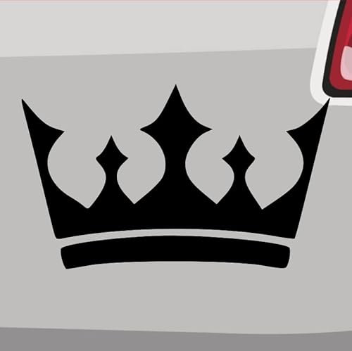 Generisch Krone Aufkleber Sticker König krönung England King Burg Mittelalter JDM 10x6cm Farbe: Schwarz