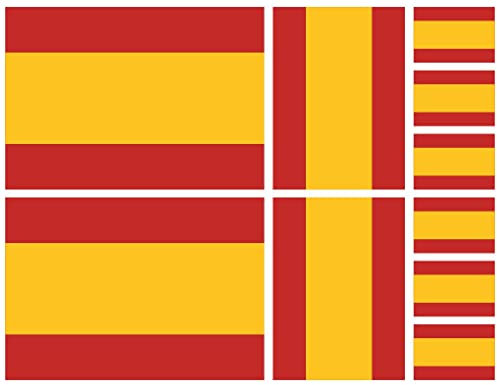 Samunshi® Aufkleber Set Spanien Autoaufkleber 10 Flaggen Set 15cm Set Spanien
