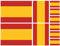 Samunshi® Aufkleber Set Spanien Autoaufkleber 10 Flaggen Set 15cm Set Spanien