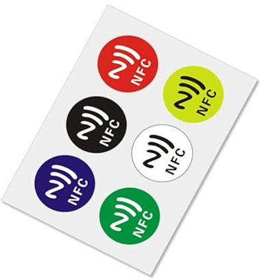 NFC-Sticker 144/168 Byte Speicher, 6 Farben NFC-Tags selbstklebend kompatibel für iPhone NFC-Tag Android