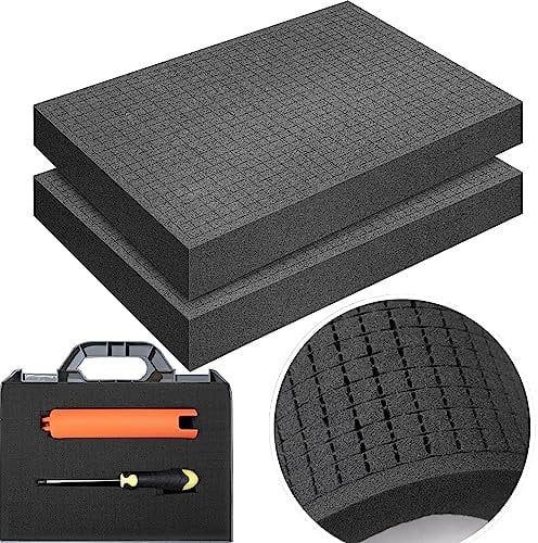 2PCS Pre-Cutted Foam Inserts,400mm x 300mm Pick and Pluck Cubed Foam for Case Insert Tabletop Board Game Box Cases Storage Drawer(Height: 50 mm)