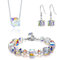 JOCXZI Strass Set, Crystal Schmuck set, Strass Ohrring Halskette Armband Set,Frauen Cube österreichischen Kristall, Party Geschenke Geschenk(3 Stück)