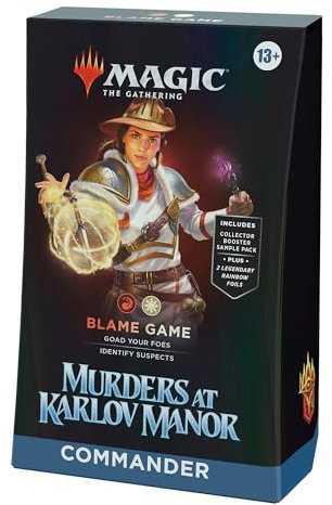 Magic: The Gathering Murders at Karlov Manor Commander Deck - Blame Game (100-Card Deck, 2-Card Collector Booster Sample Pack + Accessories)
