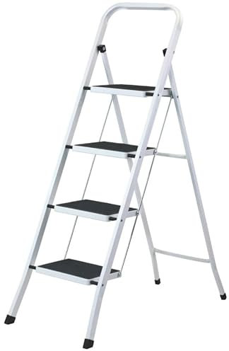 CILVANI Sgabello in acciaio laccato con 4 gradini antiscivolo