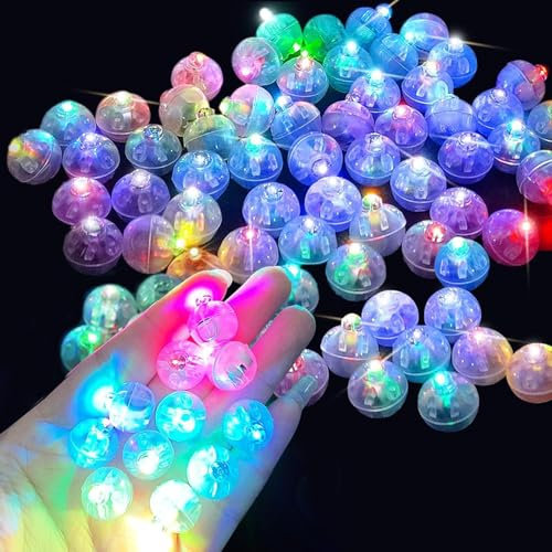 Xrten 120 Stück LED Ballons Lichter,Mini Led Ballonlichter, Bunte Runde Party Licht, LED Flash Laternenlichter Dekoration für Papierlaterne Hochzeit Neujahr Geburtstag Halloween Weihnachtsfest