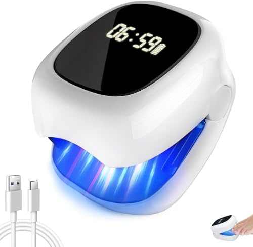 Nagelpilz Lasergerät,Tragbares Laser Nagelpilz Behandlungsgerät mit digitaler Anzeige und Zeitfunktion, 500 nm blaues Licht und 950 nm Infrarotlicht, Geeignet für Verfärbte und Verdickte Zehennägel