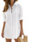 Vancavoo Women's Beach Cover Up Shirts Bikini Coverups Swimsuit Beach Dress Cotton Button Down Casual Long Sleeve Beachwear Loose Cardigan Blouse Tops Swimwear(White,L)