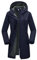 33,000ft Veste softshell légère avec capuche - Veste fonctionnelle pour femme - Doublure polaire - Coupe-vent respirant - Manteau long à capuche pour la randonnée, noir foncé, XXL