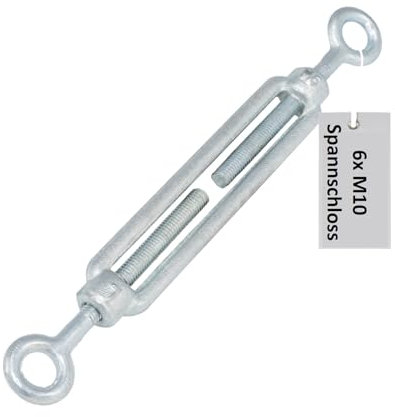 Drahtseil Spanner Spannschloss Drahtspanner Auge-Haken/Öse-Öse M12 M10 M8 M6 Sonnensegelbefestigung verankern Seilspanner Spannschlösser (Öse-Öse, 6 Stück, M8)