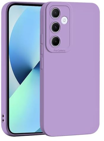 JIAFEI Funda Protectora para Samsung Galaxy A55 5G: Delgada, Liviana y Resistente a Golpes, de Silicona Suave TPU Protector Carcasa - Morado