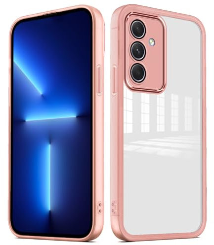PanXCase Cover Trasparente per Samsung Galaxy A55 5G - Custodia Clear con Lens Protector Ultra Sottile Morbida Antiurto con Protezione Fotocamera (Rosa)