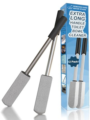 2 Pack Pumice Stone for Toilet Cleaning,16.14In Extra Long Handle Toilet Pumice Stone Toilet Bowl Cleaner Brush Toilet Scrubber for Toilets Bathtubs Grills Sinks
