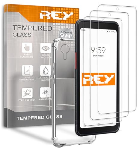 [Lot de 3] Verre Trempé et Coque Anti-Shock pour Samsung Galaxy XCOVER 5, Verre trempé et Silicone TPU Haute résistance