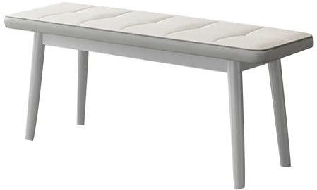 Farmhouse Sitzbank mit Schuhregal, gepolstert, für Wohnzimmer oder Esszimmer, 100 cm, Weiß