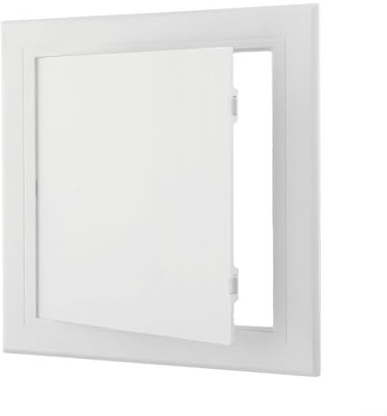 Copertura in ABS bianco facilmente installabile, si adatta perfettamente a pareti o soffitti consentendo l'accessibilità alla manutenzione (200 x 200 mm)
