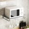 Ccarzzi Estantería para microondas de acero inoxidable para montaje en pared, soporte para microondas, estante de cocina con gancho móvil, para horno, microondas, condimento, utensilios de cocina