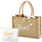 Xuniea 2 Stück Braut Geschenke Set Jute Braut Tragetasche 35 x 25 x 13 cm Bride To Be Kosmetiktasche Bride JGA Jutebeutel für Hochzeit Brautparty Verlobung Junggesellenabschied