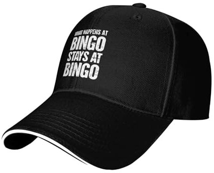 was Beim Bingo Passiert, Bleibt Beim Bingo Damen Herren Basecap Leicht Baseballmütze Atmungsaktiv Snapback Kappe Für Sport Golf Laufen