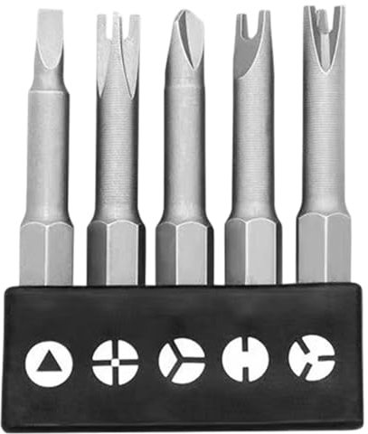 Bit di cacciavite 5pcs/set Speciale Crome-vanadium Bit a vite in acciaio set con croce e triangolo a 3 punti forma di y forma di U per elettricista meccanico