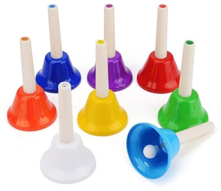 Musik-Handglocken-Set, 8 Noten, bunte Handglocken, Percussion-Instrument, Musikglocken für Festival, Musikunterricht