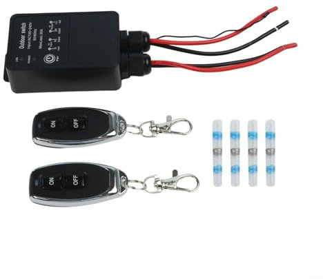 URPIZY Interrupteur sans fil étanche 30 A Relais Récepteur AC100-240 V Télécommande Interrupteur IP65 Avec 2 télécommandes Pour pompes moteurs lampes