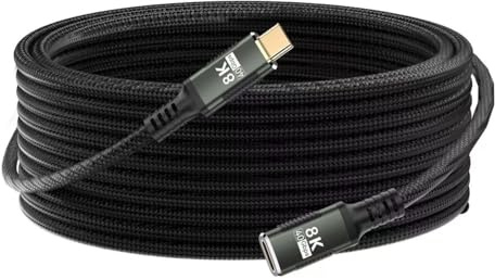 long usb c male femelle 3 M Compatible avec rallonge usb c Thunderbolt 5 usbc extender 240W Charge Rapide 40Gbps Transfert de Données et 8K/4K Vidéo cable prolongateur pour SSD,eGPU,Laptops,Display.