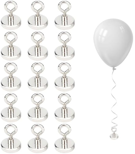 15 Pcs Balloon Weight, Magnetic Balloon Weights Silvery Weights for Balloons, Balloons Weight for Party Decorations and Birthday Party Celebrations Decorations (Max Pulling Force 2KG)