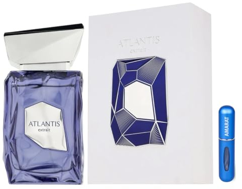Atlantis Extrait Parfum arabe unisexe Extrait de parfum 100 ml de longue durée, avec atomiseur rechargeable, mandarine pastèque, noix de coco, ambre gris cacao, parfum intense fruité (Atlantis Extrait
