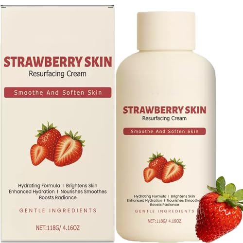 Crema de cuidado de la piel de fresa, crema para el cuidado de las piernas de fresa, cremas corporales para mujeres, loción corporal para piel áspera, mejora el tono de la piel y la textura de la piel