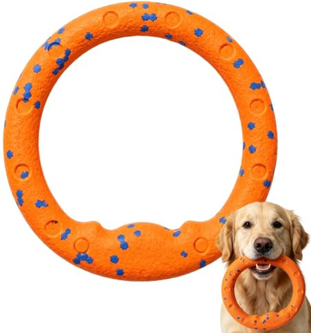 XoeLLe Wasserspielzeug Hund Ring Wasserspielzeug Unzerstörbare Float Hunde | Apportierspiel Mit Schwimmfähigkeit, Robustes Kauspielzeug Für Outdoor-Aktivitäten, Orange Farbe Für Große Hunde