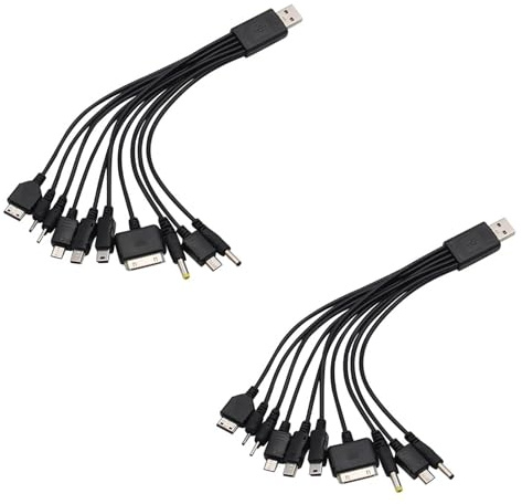RGYBAO Universally MultiFunction USB Charging Cable 10Ports Compactly Design for Phones Headphones Gaming Devices 23cm Fast Charging USB Cable for Multiple Devices