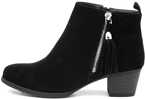 Lilley Mel Womens Black Faux Suede Heeled Boot - Size 6 UK - Black