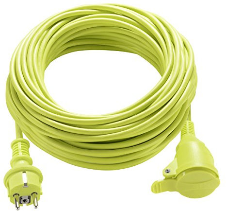 Masterplug - Cable alargador eléctrico (40 m, cable IP44 con jardín), extensión de astillero de 16 a 3000 W, cable verde 3 G1,5 mm²