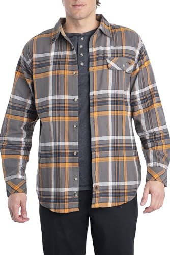 Legendary Whitetails Buck Camp Chemise Homme Manches Longues à Carreaux Boutonné Décontracté Poignets en Velours côtelé 3XL