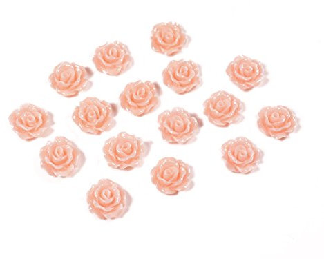 Vintage Parts DIY Bijoux Rose Cabochons En Tant Que dans Peach Puff 10 mm, 10 pcs.
