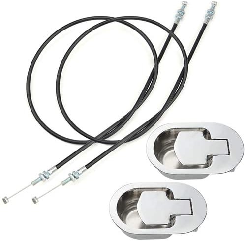 TOVOT 2 Paar Metall Lehnengriffe mit Kabel Sofa Ersatzteile Entriegelung Couch Griffe (2 Stück Liegestuhlgriff & 2 Stück Kabel)