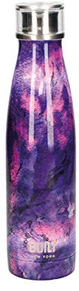Built C000844 Perfect Seal Leakproof Insulated Water Bottle/Thermal Flask, Stainless Steel, 480 ml, Purple Marble